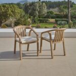 Kuro 6 Seater Wooden Garden Dining Set with 2 Shiro Cushioned Chairs & 2 Benches - Image 6