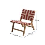 Saffron White Acacia Occasional Garden Chair - Beige/Paprika Rope - Image 8