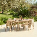 Saffron 6 Seater Extending Wooden Garden Dining Set with Shiro Chairs
