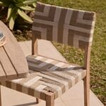 Saffron 6 Seater Extending Wooden Garden Dining Set with Saffron Natural/Beige Chairs - Image 5