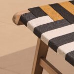 Saffron White Acacia Occasional Garden Chair - Beige/Black/Yellow Rope - Image 5