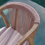 Shiro 4 Seater Round Wooden Garden Dining Set with Shiro Pink Rope Dining Chairs - 120cm - Image 4