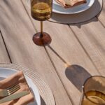 Shiro 6 Seater Round Wooden Garden Dining Set with Saffron Dining Chairs - Natural/Beige - Image 10