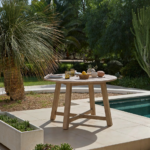 Shiro Round Garden Table - Brushed Light Acacia