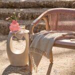 Shiro Wooden Garden Bench - Pink - Image 3