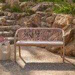 Shiro 6 Seater Wooden Garden Dining Set with Shiro Pink Rope Chairs & Bench - 180cm - Image 3