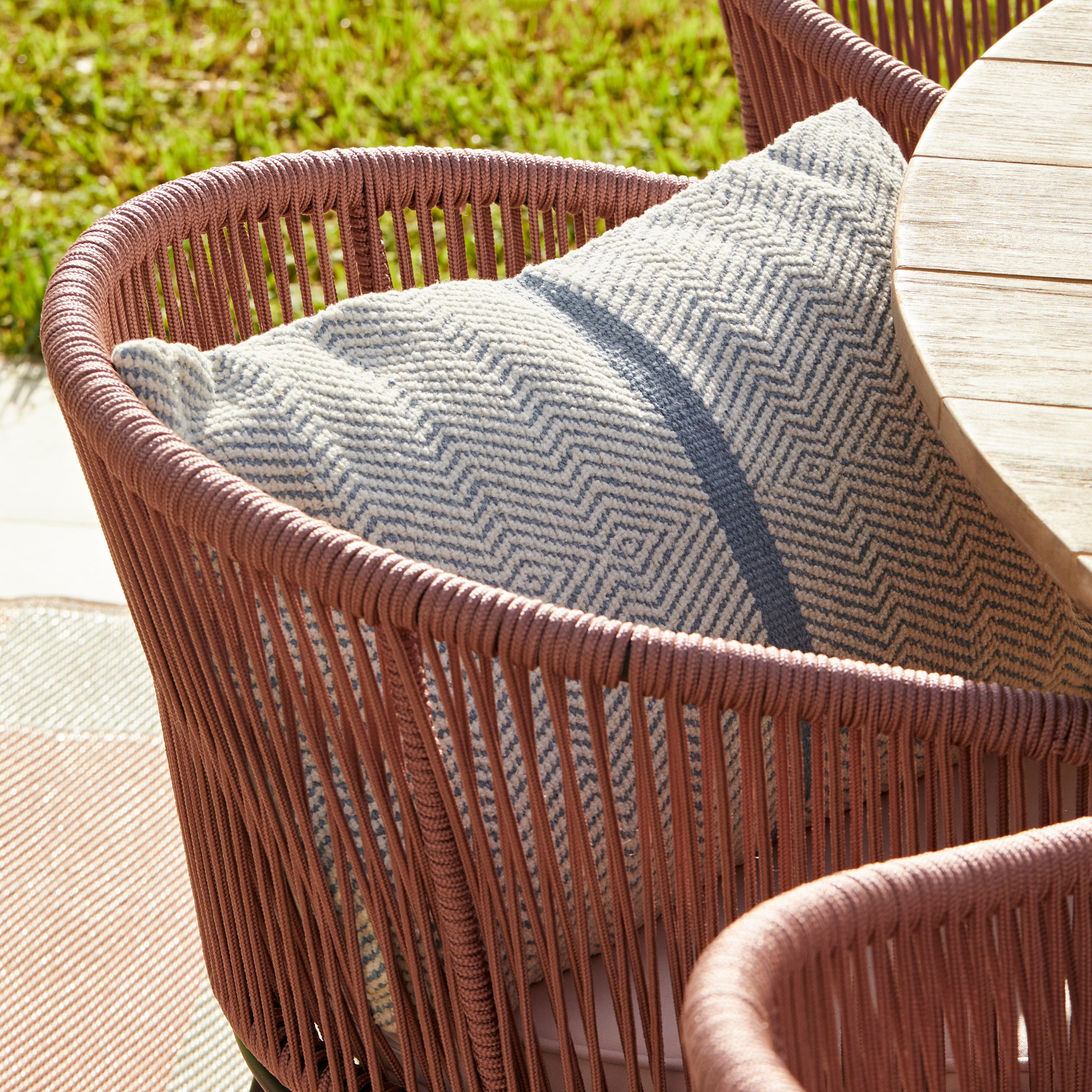 Hali 8 Seater Wooden Outdoor Dining Set with Hali Pink Chairs - 235cm - Image 9