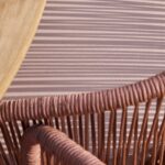 Hali 4 Seater Wooden Outdoor Dining Set with Hali Pink Chairs & Grey LED Premium Parasol - 175cm - Image 11
