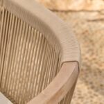 Shiro 6 Seater Wooden Garden Dining Set with 2 Shiro Benches & 2 Shiro Chairs - Beige Rope - Image 8