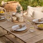 Shiro 6 Seater Wooden Garden Dining Set with 2 Shiro Benches & 2 Shiro Chairs - Beige Rope - Image 5