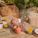 Shiro 6 Seater Wooden Garden Dining Set with 2 Shiro Benches & 2 Shiro Chairs - Pink Rope - Image 8