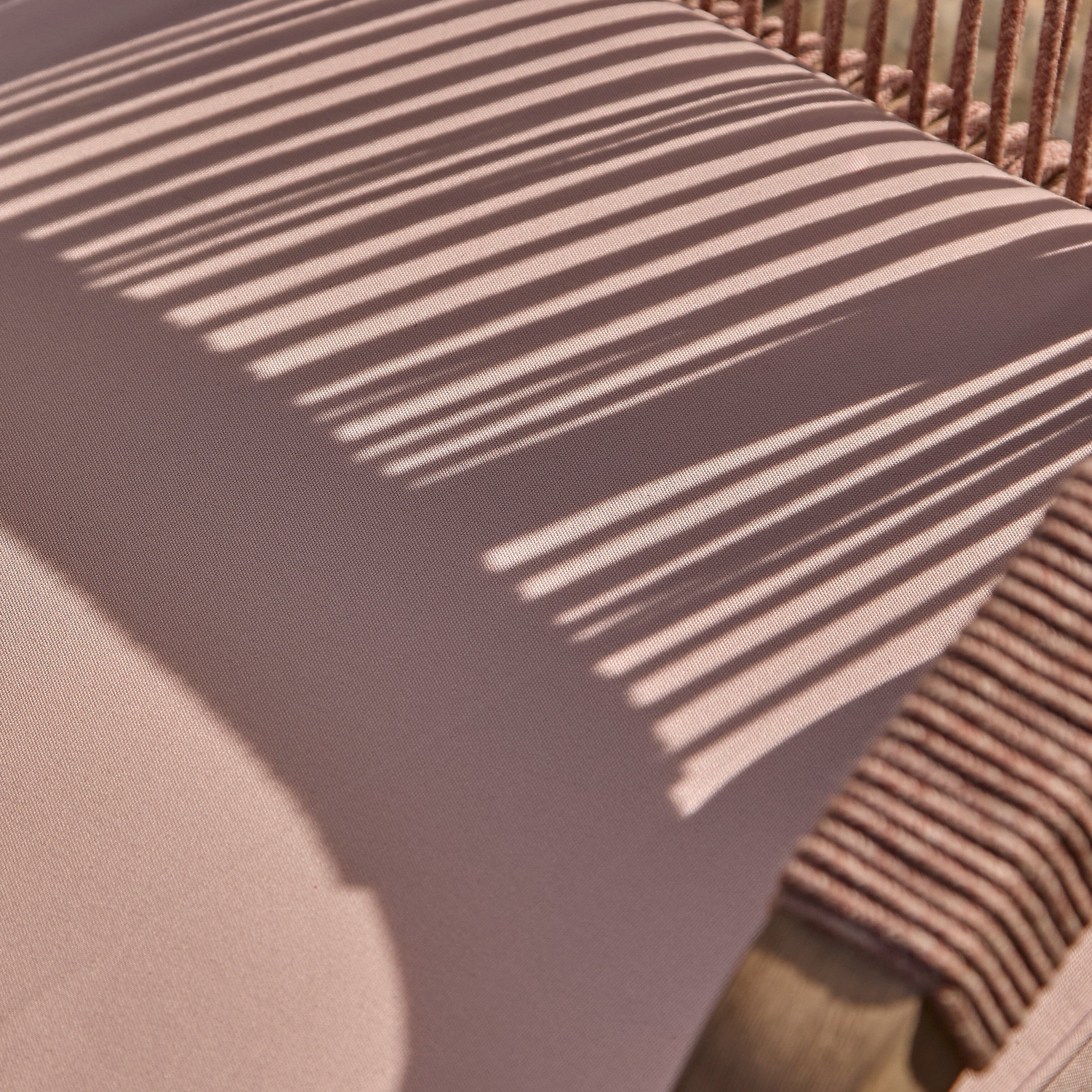Shiro 6 Seater Wooden Garden Dining Set with 2 Shiro Benches & 2 Shiro Chairs - Pink Rope - Image 9