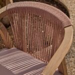 Shiro 6 Seater Wooden Garden Dining Set with 2 Shiro Benches & 2 Shiro Chairs - Pink Rope - Image 7