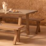 Shiro 6 Seater Pale Grey Garden Dining Set with 2 Charlotte Benches - Image 5