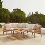 Shiro Wooden Garden Corner Sofa Set - Image 2