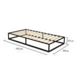Indy Single Platform Bed with Mattress - Black Metal - Image 5