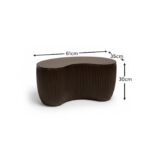 Sohan 61cm Kidney Coffee Table - Lava Black - Image 5