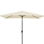 Square 2.2m Cream LED Premium Parasol with 25kg Parasol Base - Black Concrete
