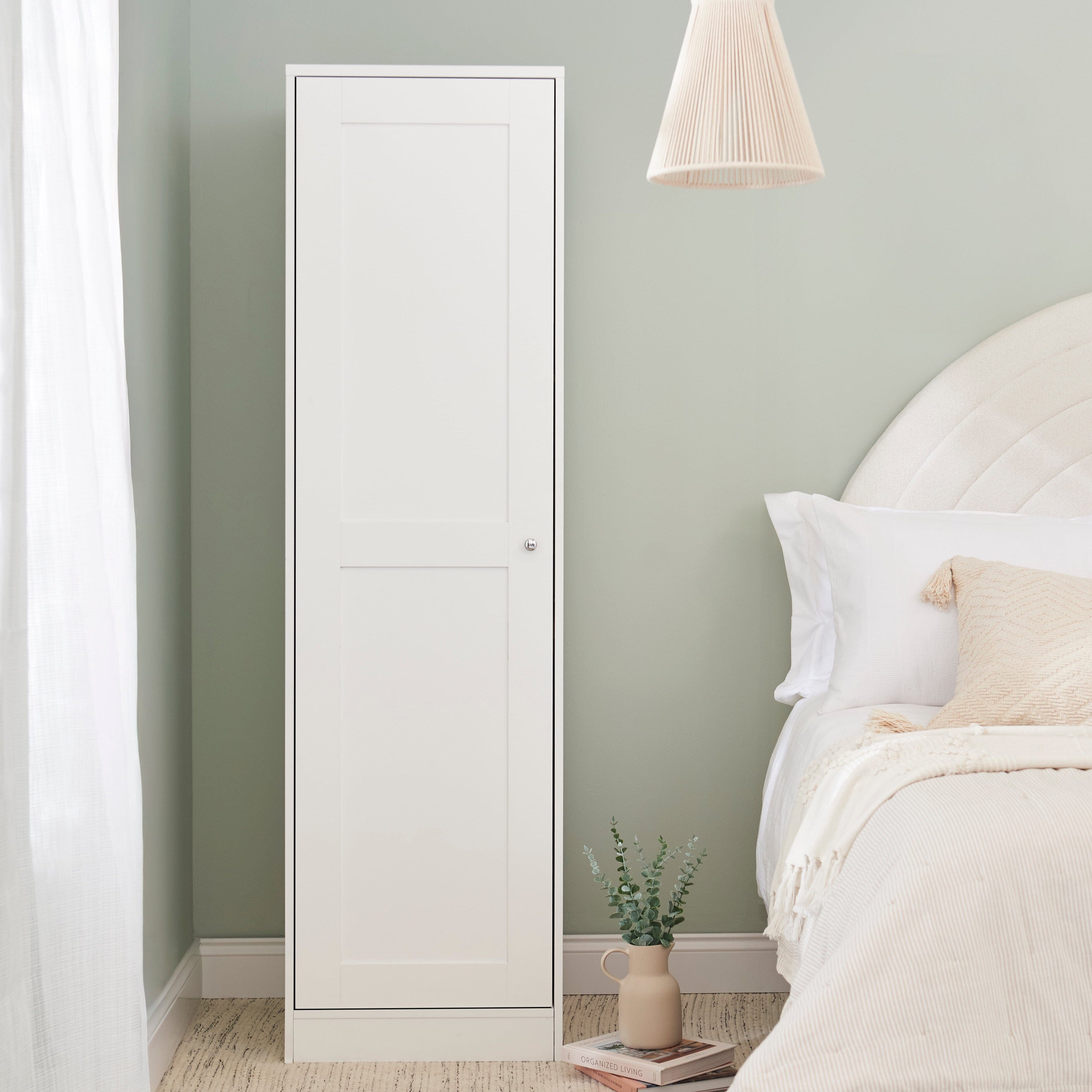 Stevie_1_Door_Wardrobe_Ivory_White-1_1 Outlet - Stevie Single Wardrobe - White - Image 1