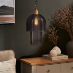 Sutton 42cm Pendant Light - Smoked Glass