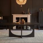 Jade Jet Black Rectangular Acacia Dining Table Set - 4 Seater - Nadine Marl Taupe Dining Chairs with Black Legs - Image 2