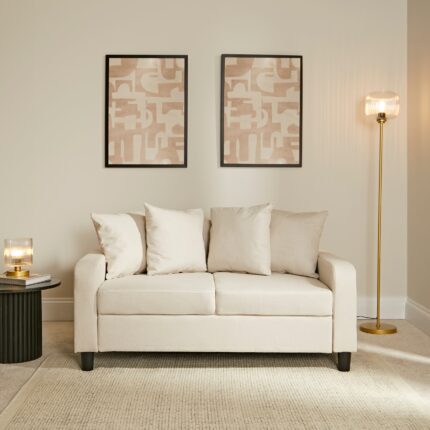Tracy 2 Seater Sofa - Oatmeal with Black Legs
