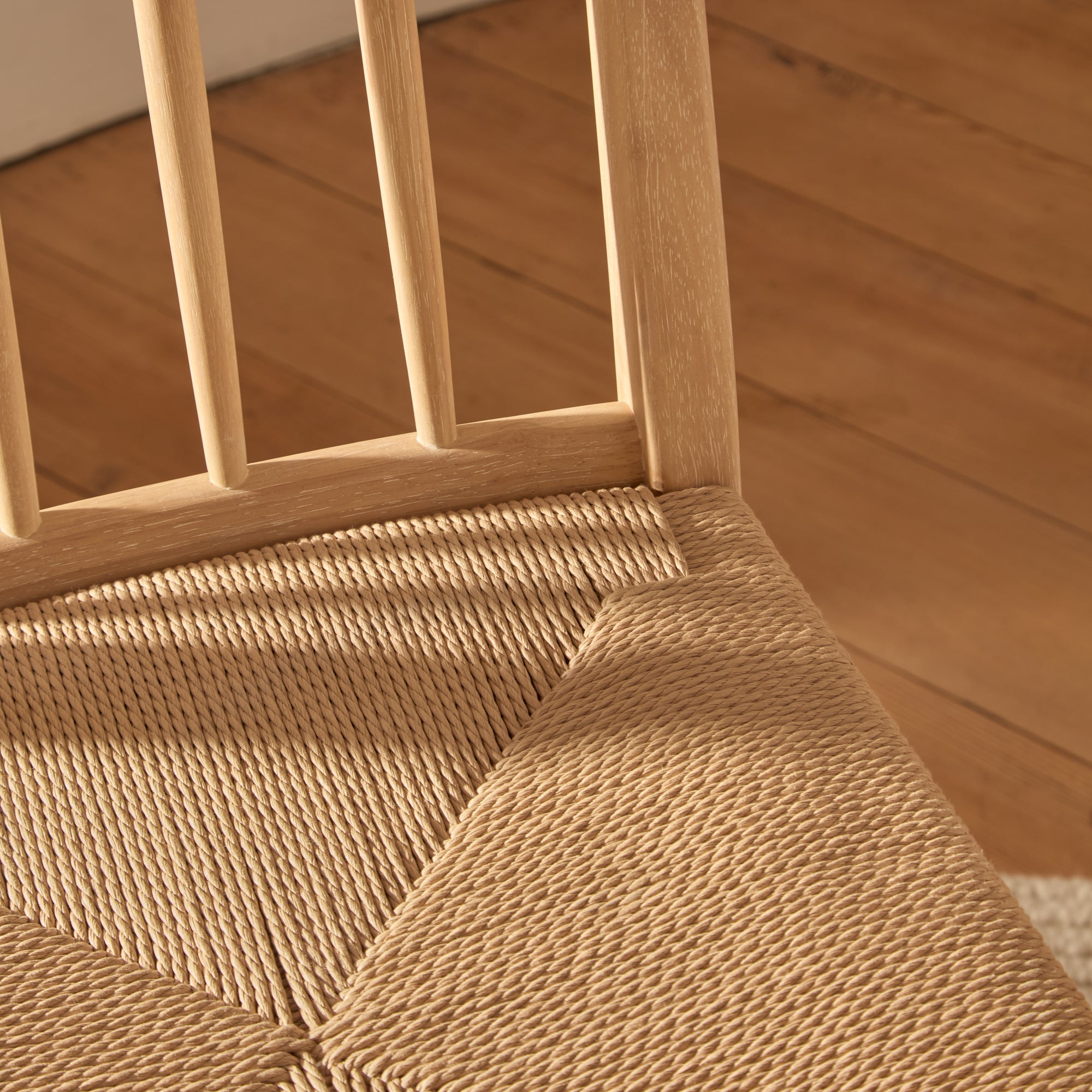 Tilly Natural String Dining Chairs - Set of 2 - Whitewash Oak Legs - Image 7