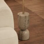Tiree 97cm Marble Floor Lamp Base - Taupe - Image 3