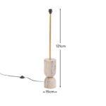 Tiree 97cm Marble Floor Lamp Base - Taupe - Image 4