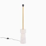 Tiree 97cm White Marble Floor Lamp Base with Tiree 30cm Tall Lamp Shade - Ivory Boucle - Image 7