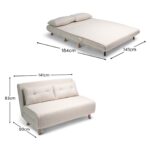 Una 2 Seater Double Sofa Bed - White Teddy - Image 12