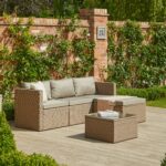 Outlet - Weston 4 Seater Rattan Garden Corner Sofa Set - Natural Weave - Image 3