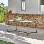 Wilder 6 Seater Metal Garden Dining Set with Wren Blue Chairs - Image 2