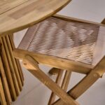 Willow 6 Seater Round Wooden Garden Dining Set with 6 Cove Rope Chairs & Round Grey Parasol - Image 6