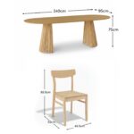 Willow Whitewash Oak Oval Dining Table Set - 6 Seater - Faye Dining Chairs - Whitewash Oak Legs - Image 16