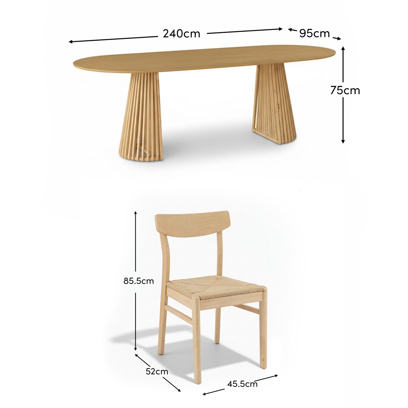 Willow Whitewash Oak Oval Dining Table Set - 6 Seater - Faye Dining Chairs - Whitewash Oak Legs - Image 16