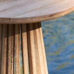 Willow Round Wooden Garden Side Table - Brushed Light Acacia - Image 5