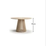 Willow Round Wooden Garden Table - Brushed Light Acacia - Image 8