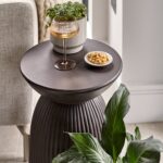 Outlet - Zaliki Concrete Round Side Table - Black - Image 7