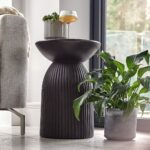 Outlet - Zaliki Concrete Round Side Table - Black - Image 3