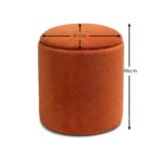 Abigail Storage Pouffe/Footstool - Burnt Orange - Image 7