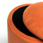 Abigail Storage Pouffe/Footstool - Burnt Orange - Image 5