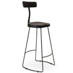 Aiden Black Mango Wood Bar Stools - Set of 2  - Black Iron Legs - Image 6
