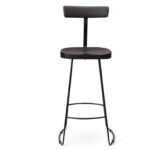 Aiden Black Mango Wood Bar Stools - Set of 2  - Black Iron Legs - Image 7