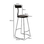 Aiden Black Mango Wood Bar Stools - Set of 2  - Black Iron Legs - Image 9