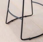 Aiden Natural Mango Wood Backless Bar Stools - Set of 2 - Black Iron Legs - Image 5