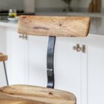 Aiden Natural Mango Wood Bar Stools - Set of 2 - Black Iron Legs - Image 7