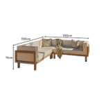 Akira 5 Seater Wooden Garden Corner Sofa - Image 15