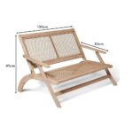 Akira Wooden Garden Rope Folding Bench - Image 16