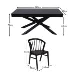 Amelia Black Dining Table Set - 6 Seater - Mabel Black Spindle Back Chairs - Image 9